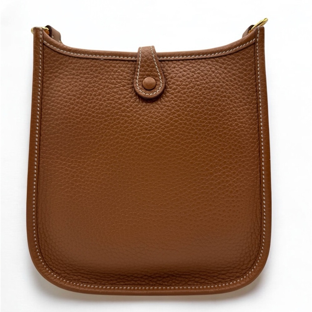 💞Authentic💞Hermès Mini Evelyne TPM Gold/Brown - Picture 2 of 15